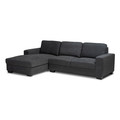 Baxton Studio Nevin Dark Grey Upholstered Sectional Sofa with Left Facing Chaise 158-9744